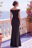 Champagne Sequins Mermaid Cap Sleeves Long Formal Dress with Slit