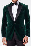 Burgundy 2 Piece Velvet Peak Lapel Single Breasted Men's Prom Suits
