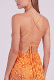Pink Floral Bodycon Sequins Beaded Short Homecoming Dress with Lace Up Back