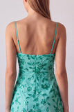 Fuchsia Spaghetti Straps Floral Bodycon Beaded Short Homecoming Dress