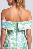 Green Strapless Floral Printed Bodycon Short Homecoming Dress