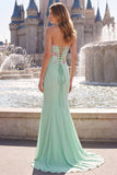 Floral Sparkly Sage Green Mermaid Sequin Long Formal Dress