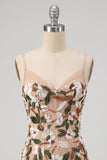 Light Khaki Corset Bodycon Sweetheart Short Homecoming Dress with Side Slit