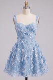 Apricot A-Line Sweetheart Floral Short Homecoming Dress with Sequins