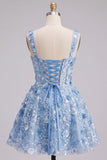 Apricot A-Line Sweetheart Floral Short Homecoming Dress with Sequins