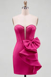 Yellow Bodycon Pearl Trim Corset Short Homecoming Dress with Side Bow Detail