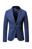 Navy Notch Lapel Single Breasted Men Suits Jacket with Pockets