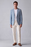 Dusty Blue Notch Lapel Men's Blazer with Pockets