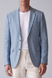 Dusty Blue Notch Lapel Men's Blazer with Pockets