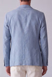 Dusty Blue Notch Lapel Men's Blazer with Pockets