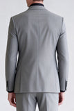 Grey 2 Piece Peak Lapel Double Breasted Men's Prom Suits