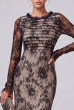 Black Floral Mermaid Lace Long Formal Dress