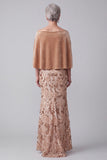 Off the Shoulder Champagne High Low Velvet Ruched Appliques Mother of the Bride Dress