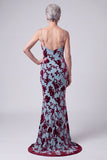 Lake Blue V-Neck Velvet Mermaid Long Mother of the Bride Dress with Cape