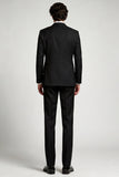 Peak Lapel Double Breasted Black 2 Piece Men's Prom Suits
