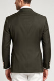 Army Green 2 Piece Asymmetrical Peak Lapel Single Breasted Men's Prom Suits