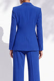 Royal Blue Peak Lapel 2 Piece Single Breasted Women Suits