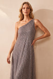 Fog A-Line One Shoulder Sequins Long Formal Dress