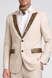 Single Breasted Peak Lapel 2 Piece Apricot Men's Prom Suits