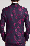 One Button Shawl Lapel Ink Blueburry 2 Piece Men's Prom Suits