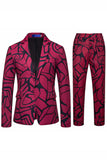 Notched Lapel Fuchsia One Button 2 Piece Men's Prom Suits