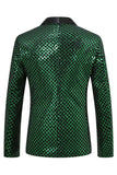 Shawl Lapel Emerald Green One Button Men's Prom Blazer
