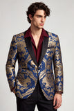 Navy One Button Shawl Lapel Men's Prom Blazer
