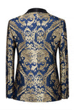 Navy One Button Shawl Lapel Men's Prom Blazer