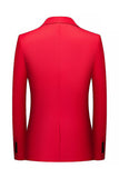 Notched Lapel One Button Sequins Red Men's Prom Blazer