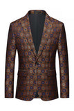 Brownish Red One Button Notched Lapel Men's Prom Blazer