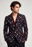 One Button Black Notched Lapel Men's Prom Blazer