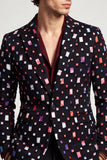 One Button Black Notched Lapel Men's Prom Blazer