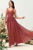 Desert Rose Spaghetti Straps Mermaid Open Back Bridesmaid Dress