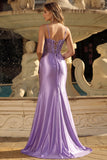Lavender Corset Mermaid Prom Dress with Slit