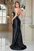 Load image into Gallery viewer, Dark Green Mermaid Spaghetti Straps Long Formal Dress With Slit
