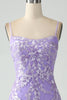 Load image into Gallery viewer, Mermaid Lilac Spaghetti Straps Long Formal Dress with Appliques
