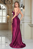 Load image into Gallery viewer, Fuchsia Mermaid Spaghetti Straps Long Formal Dress With Slit