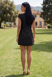 Yellow Round Neck Bodycon Homecoming Dress with 3D Flowers