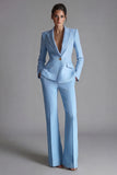Pink Peak Lapel 2-piece One Button Women's Work Suits