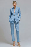 Orange Notched Lapel 2-piece One Button Women's Work Suits