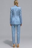 Orange Notched Lapel 2-piece One Button Women's Work Suits