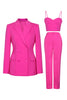 Load image into Gallery viewer, Hot Pink Peak Lapel 3 Piece Women Formal Suits