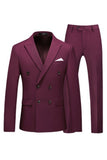 Hot Pink Double Breasted 2 Piece Formal Men Suits