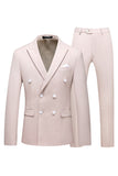 Hot Pink Double Breasted 2 Piece Formal Men Suits