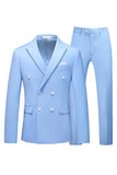 Hot Pink Double Breasted 2 Piece Formal Men Suits