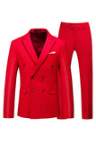 Hot Pink Double Breasted 2 Piece Formal Men Suits