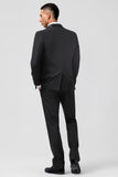 Black Shawl Lapel 3-Pieces Slim Fit Men's Wedding Suits