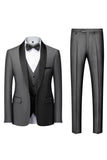 Dark Green Shawl Lapel 3 Piece Slim Fit Men's Formal Suits