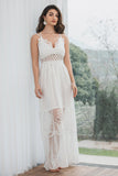 Spaghetti Straps Lace Little White Dress