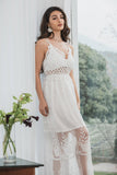 Spaghetti Straps Lace Little White Dress